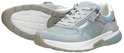 Gabor sneakers, lichtblauw suède met zilveren details, met veters en ritssluiting, op de zool.