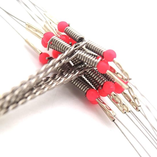 Visdraad Leader Rigs - Bottom Rigs Vissen Onderlijnen - Zoutwater Vissen - 7-Strands Staaldraad - 10 stuks - Zwart — afbeelding 3
