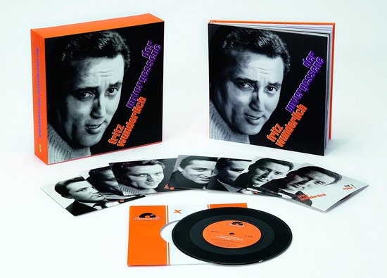 Box-set met boek en vinylplaat van Fritz Wunderlich. Bevat een close-up van hem op de cover.