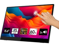 Logicom Nomad Touch - Portable Monitor - Full HD - Touch - 15,6" - IPS scherm - USB-C & Mini HDMI - Kickstand - zwart
