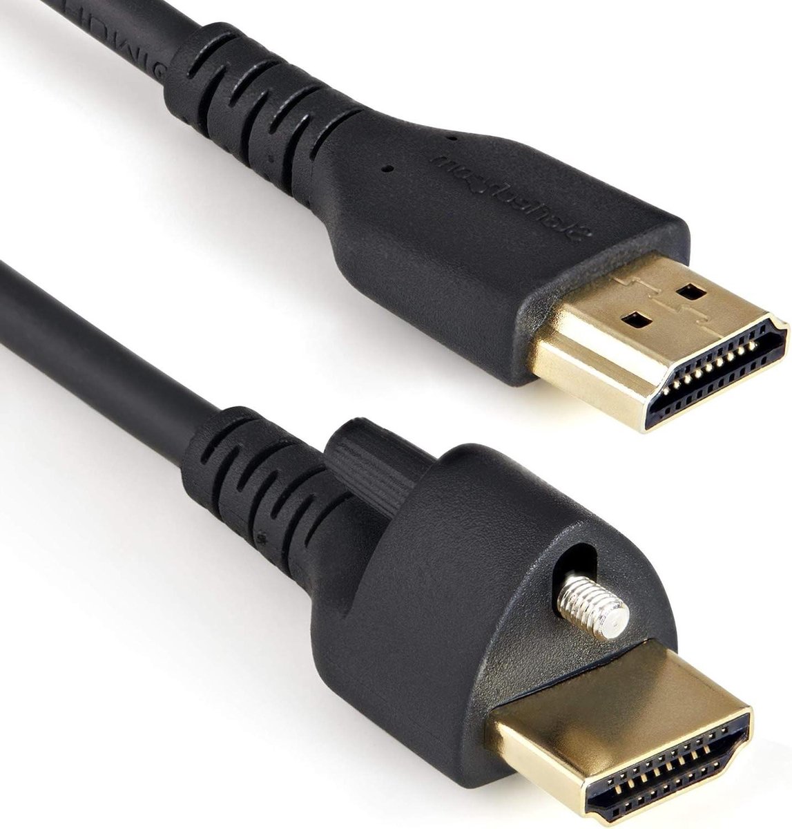 HDMI Kabel met Schroefvergrendeling - Monitorkabel 4K HDR - Stabiele Beeldverbinding - Vergrendelbare Connector - 2 Meter - Zwart