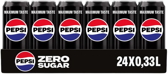 Pepsi Max blikjes - frisdrank zonder suiker - 24x 330ml