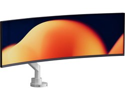 Alberenz Heavy Duty Monitorarm Wit – Tot 57 inch & 27 KG – Met USB C & USB A aansluiting – Gasveer Curved Ultra Wide – Monitor beugel – Monitor arm voor normale & curved schermen