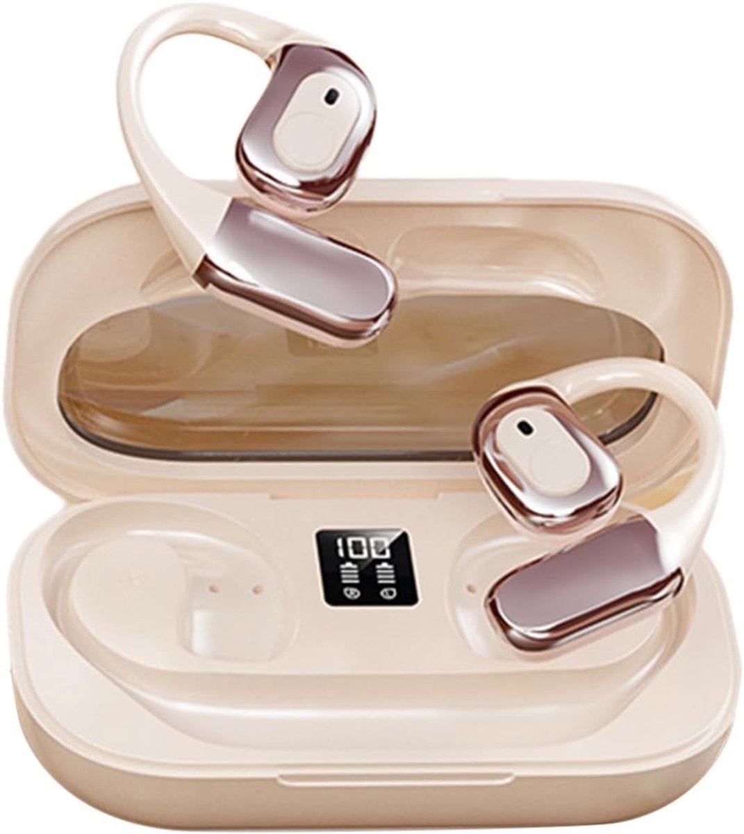 carmdering - Oordopjes - Vertaal Oordopjes - Translator Earbuds - Vertaal Apparaat - 138 talen, real-time, 98% nauwkeurig - 60 uur batterij met case, snel opladen - Bluetooth 5.4, stabiel tot 10 meter - Khaki