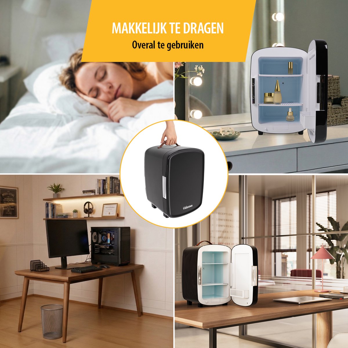 Tristar KB-7610 - Mini Koelkast - 10 L - Make-up Skin Care Koelkast - Gaming Koelkast - Camping Koelkast - 12/230V — afbeelding 2