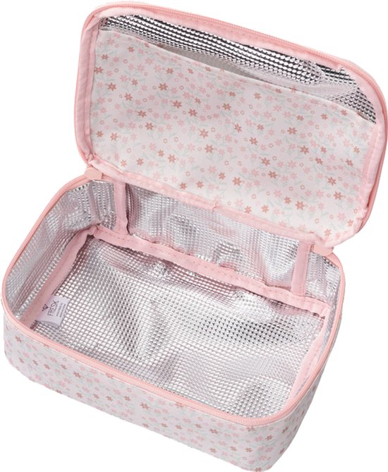 Fresk Koeltas Kind - 2.5 L - Lunchtas Meisje - Thermische Lunch Koeltas - Met Bestekvak - Waterafstotende Lunchtas - Crème - Garden Flowers van Fresk — afbeelding 4