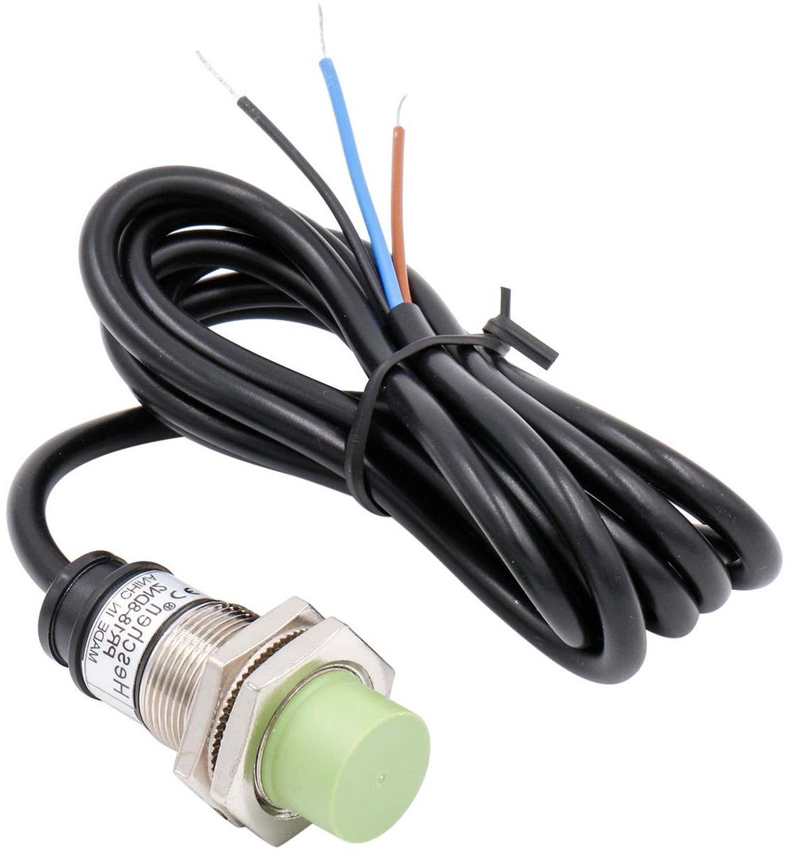 Inductieve Naderingsschakelaar - Nabijheidssensor Cilindrisch - Industriële Automatisering - Normaal Gesloten Uitgang - 8mm Sensing M18 - Groen