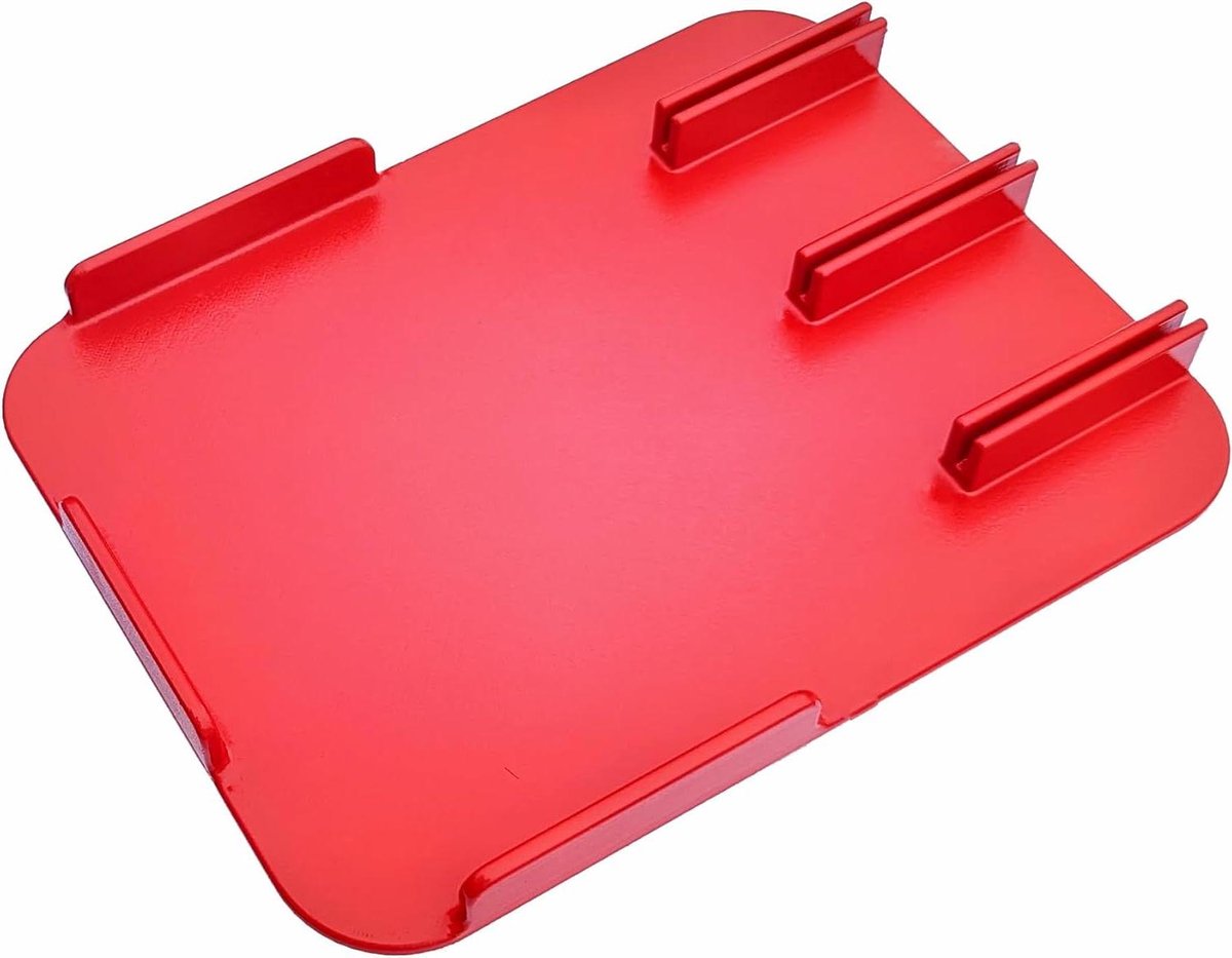 Clip-on muismat - Muis plateau - Werkstation organiseren - Zijrails voor bescherming - 21.6 x 16.5 cm - Rood