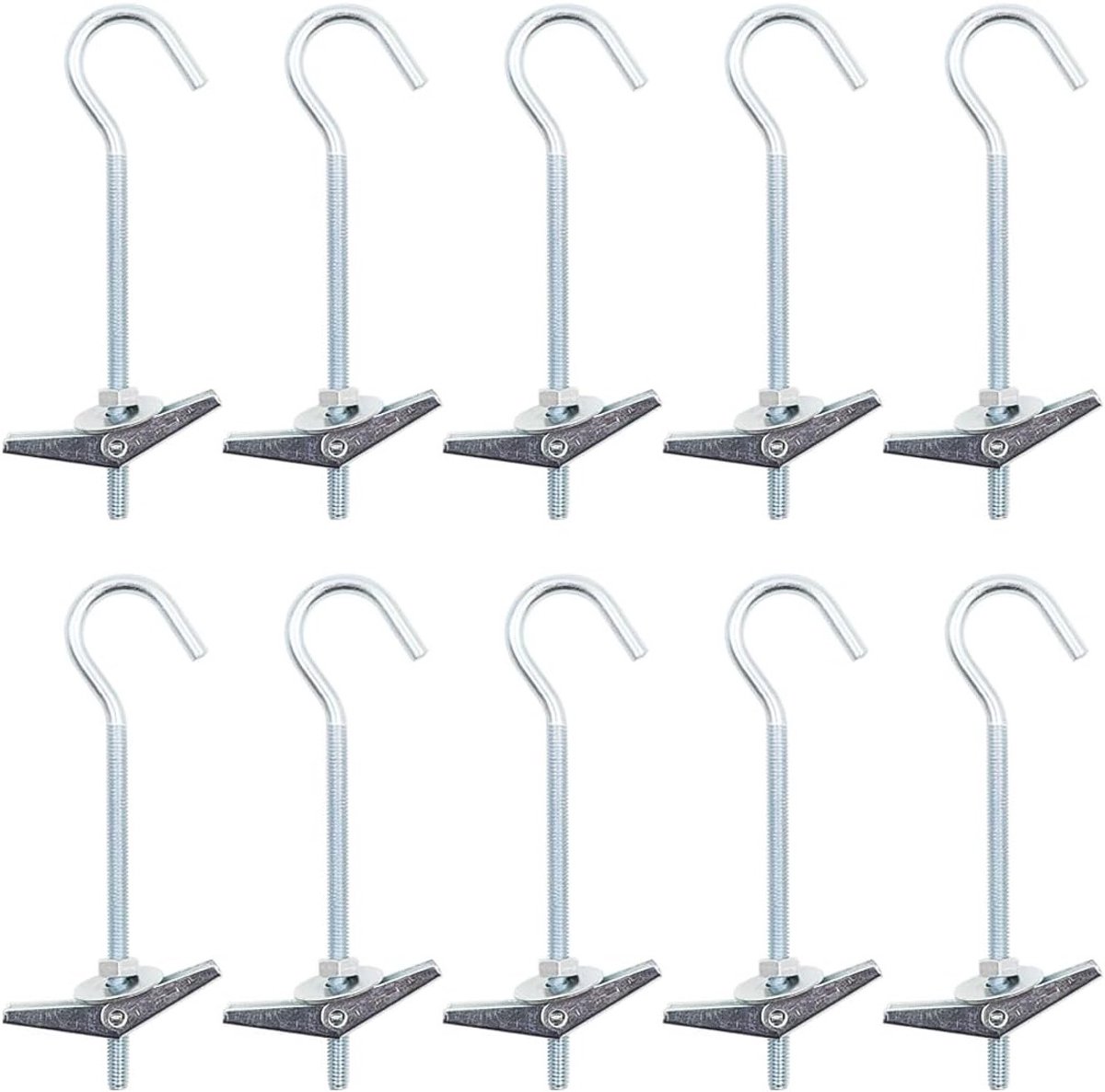 10 Stuks Ceiling Hook voor Plafond en Wand, Carbon Staal, Ideaal voor Bevestigen van Hangers en Accessoires