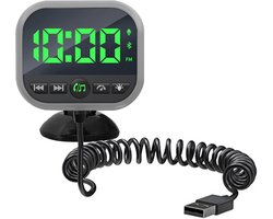 FM Zender Auto - Draagbare Zender - Muziek Streamen - Snelheidsalarm - 18x9x6 cm - Zwart