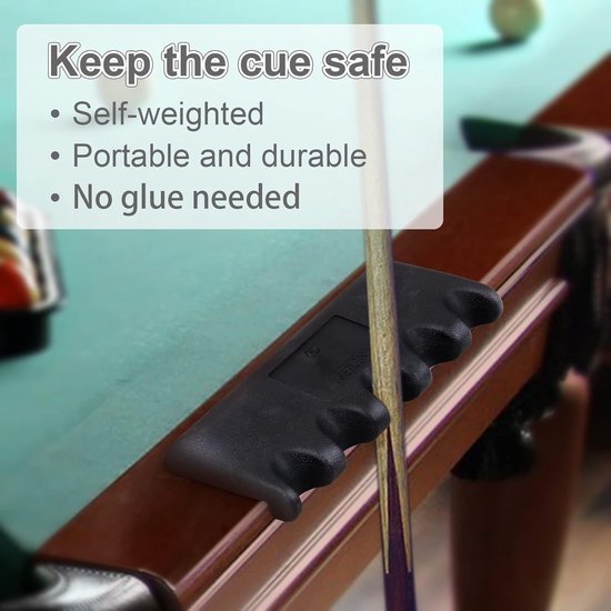 Biljart Keu Houder - Snooker Stok Rack - Biljart Spelen - Antislip Rubber - Voor 5 Keus - Zwart — afbeelding 2
