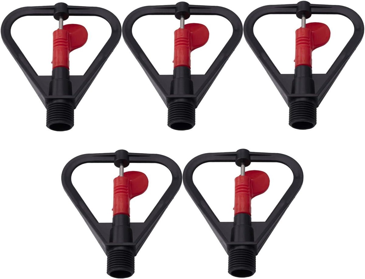 Vlinder Roterende Sprinkler - Micro Verstuiver Nozzle - Gazon Irrigatie - 1/2 BSPF Draad - 5 Stuks - Zwart & Rood