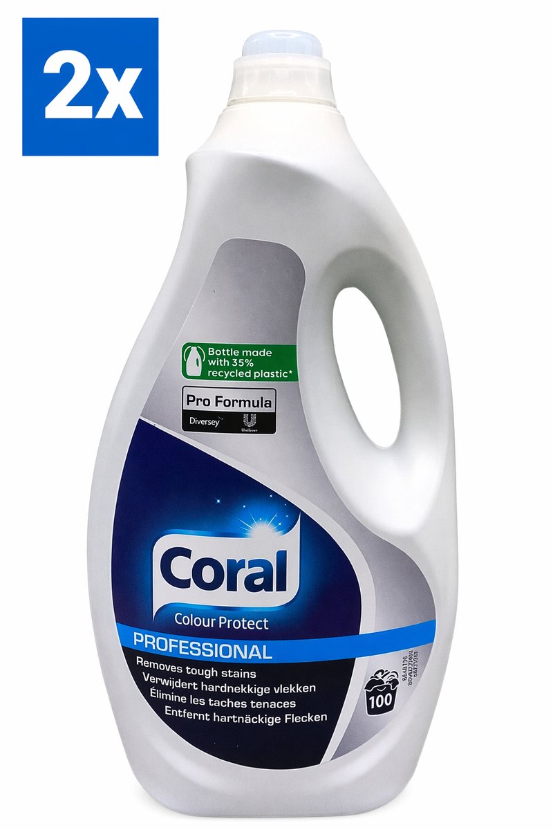 2 x Coral Professional Vloeibaar Wasmiddel Colour Protect - 2 x 5 L (200 wasbeurten)