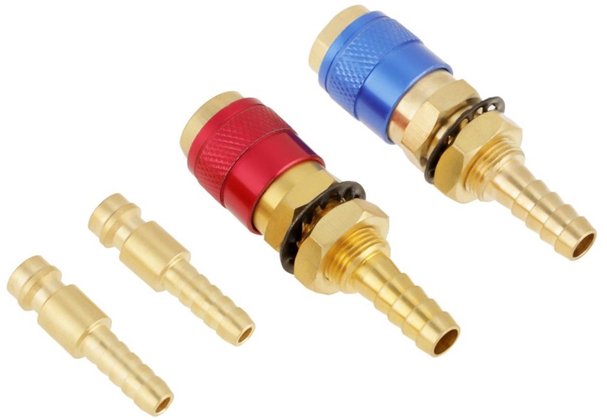 2 Stuks 8mm Watergekoelde en Gasadapter Snelkoppeling voor TIG Lasapparaat - Hoogwaardige Connectoren voor Efficiënt Lassen