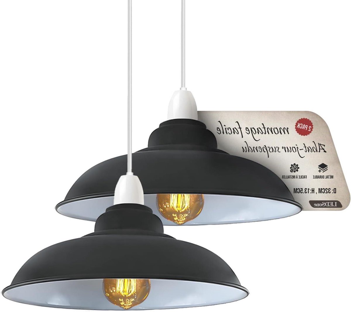Metalen Plafondlamp - Lampenkap Industrieel - Interieur Verfraaien - Gebogen Design - 32 c