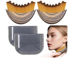 2 Stuk Lymfedrainage Gezichtsborstel - Lichaamsborstel, lymfedrainage massager voor het gezicht, droogborstel voor het gezicht, kin- en kaaklijnsculptuur, ergonomisch ontworpen