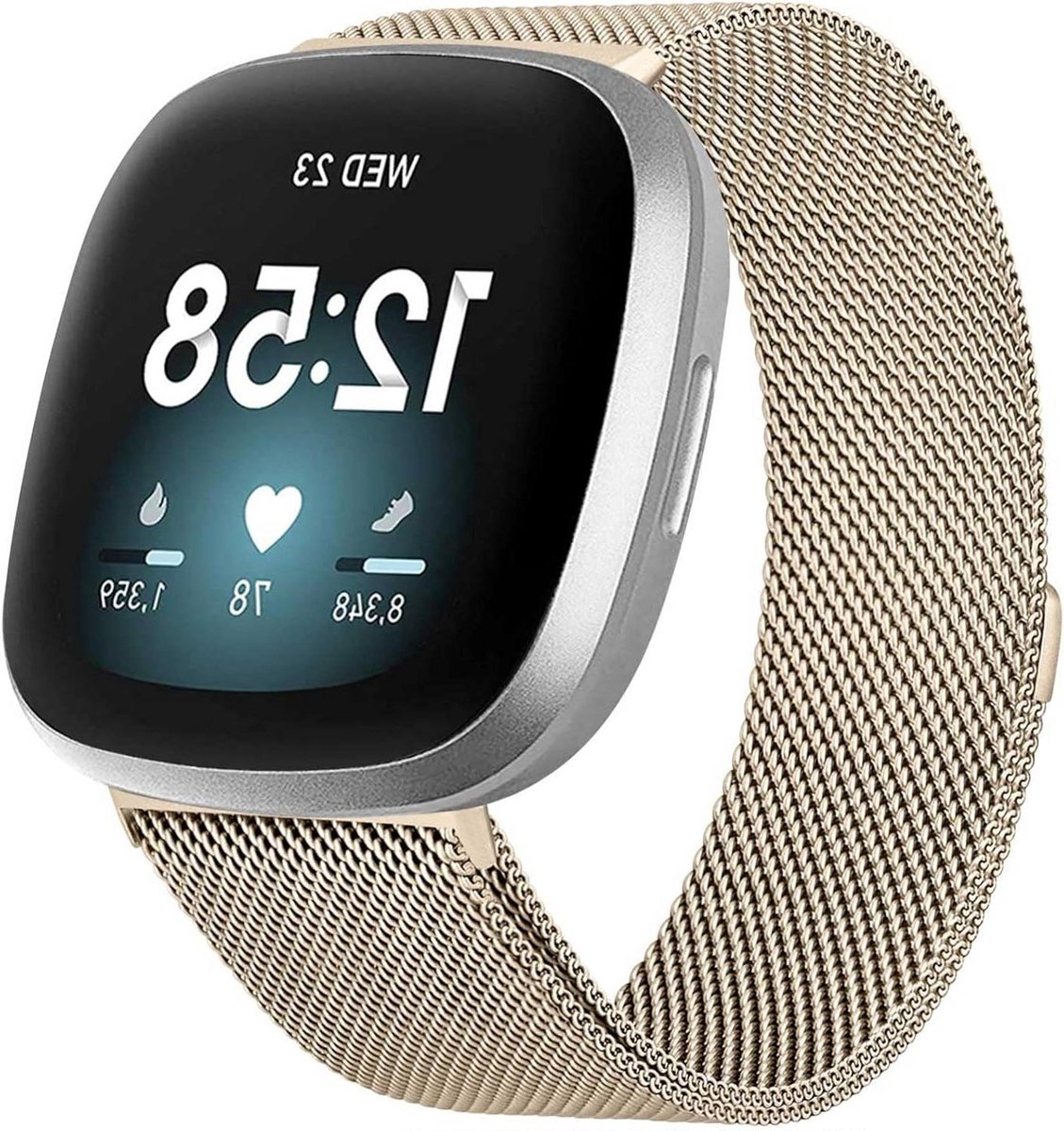 Metalen Horlogeband - RVS Band - Smartwatch Personaliseren - Magneetsluiting - 20 cm - Roségoud