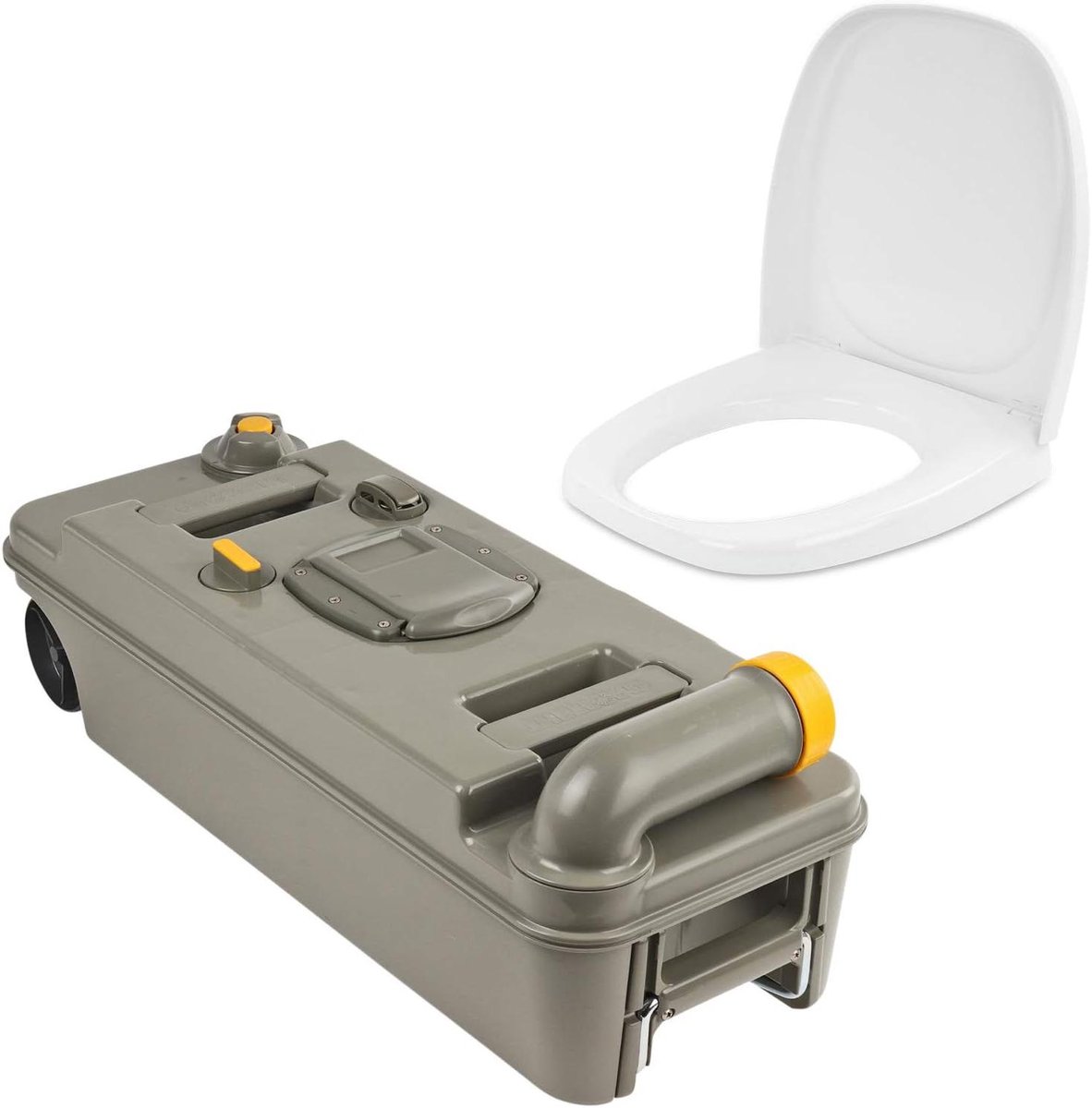 Toiletbril Set - Toilet Opfris Set - Camper Toilet Onderhoud - Met Wielen - 68 cm Lengte - Wit