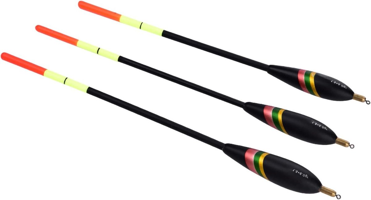 Set van 3 Houten Vissersdrijvers in 1.5g, 4g, 5g en 6g - Ideaal voor Grof Vissen, Waggler en Vissersaccessoires