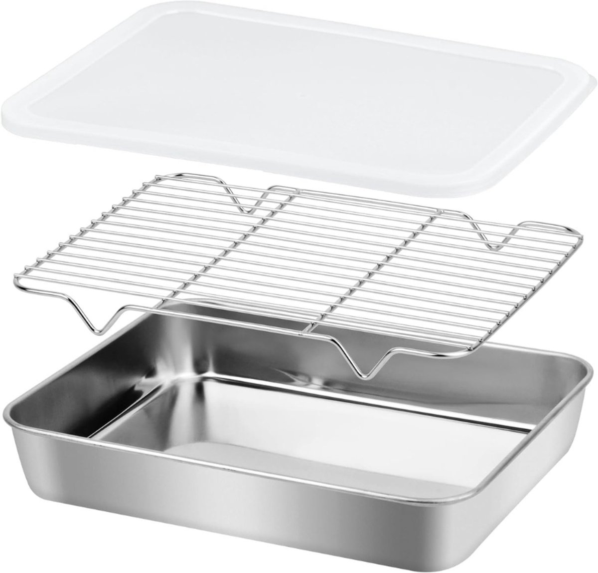 HEZIVO® Braadslede met Deksel - Braadpan - Ovenschaal - 26 x 20 x 5 cm