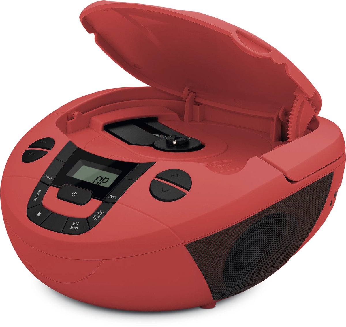 TechniSat VIOLA CD-1 - draagbare stereo cd-speler, Boombox met praktische draaggreep (radio voor kinderen, FM-radiotuner, Bluetooth-ontvangst, 2 x 1 W RMS-vermogen, net- en batterijvoeding) Rood thumbnail 3