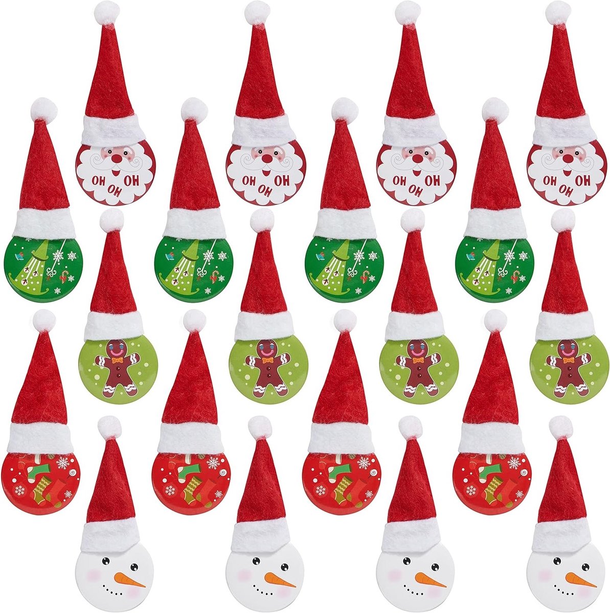 20 Kerstbroches en Badges voor Kinderen en Volwassenen - Perfect voor Feestjes, Verjaardagen en Cadeautjes