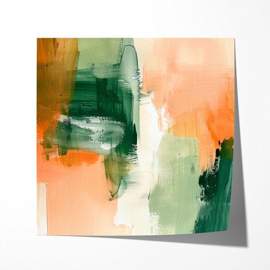 Abstract - Poster 100x100 cm vierkant Sfeervolle wanddecoratie voor woonkamer en slaapkamer - Premium papier - Zonder lijst