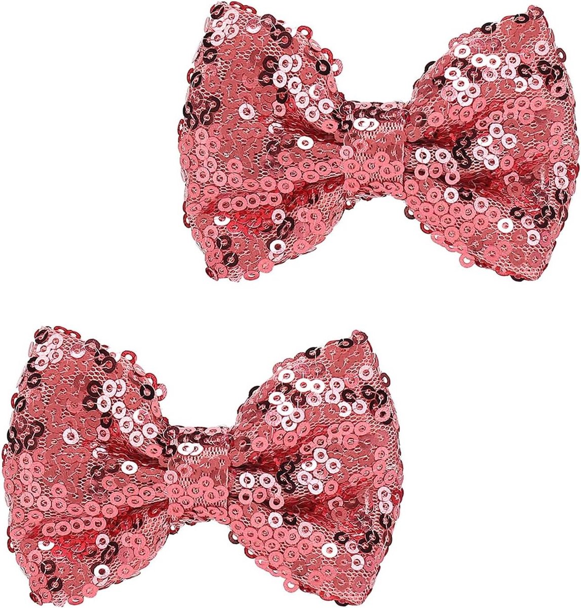 Strik Haarclip - Glitter Strikje - Feestelijke Aankleding - Handgemaakt Ontwerp - 7 cm - Roze