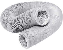 Draagbare Airco Afvoerslang - Flexibele Slang - Verkoeling Optimaliseren - Universele Aansluiting - 150 mm x 6 M - Grijs/Wit