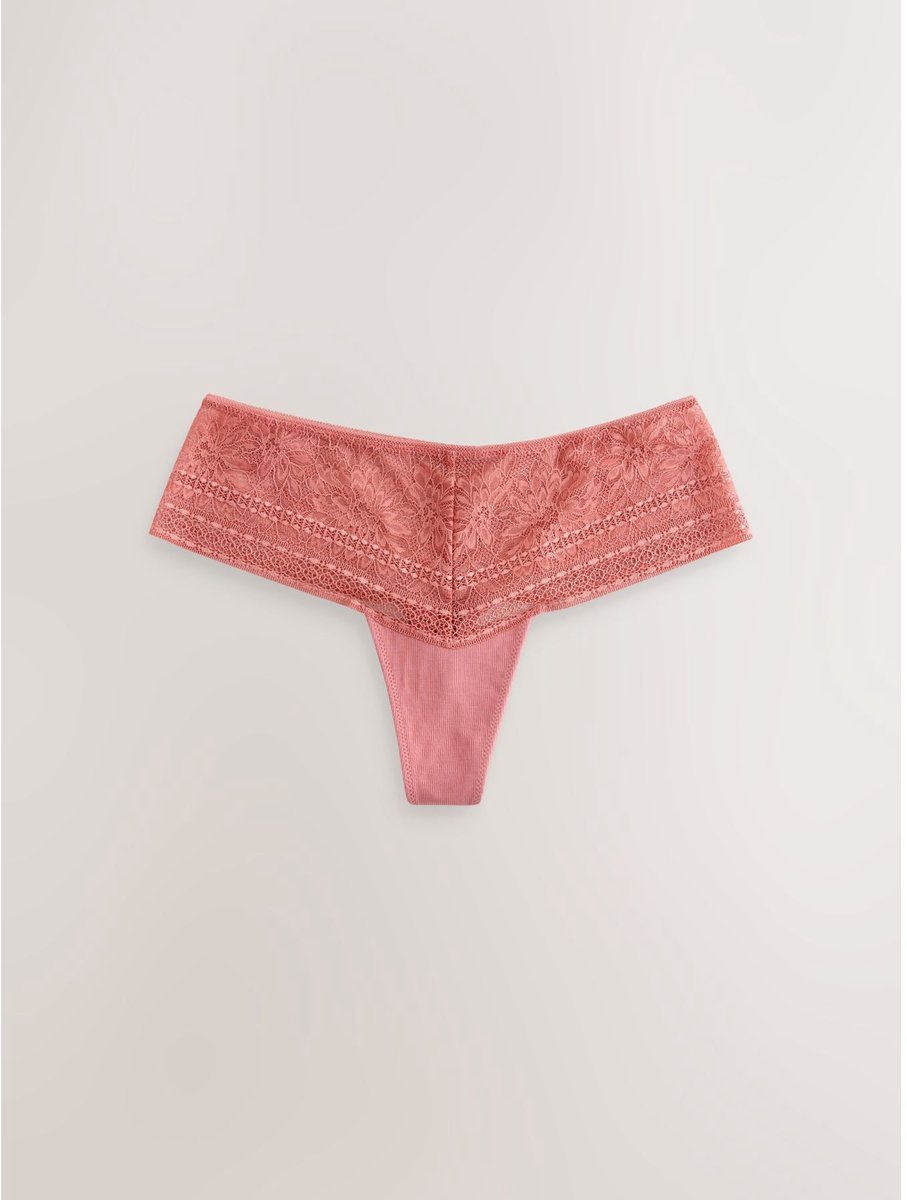 Next - Dames - Premium kanten string met hoge taille - Oranje