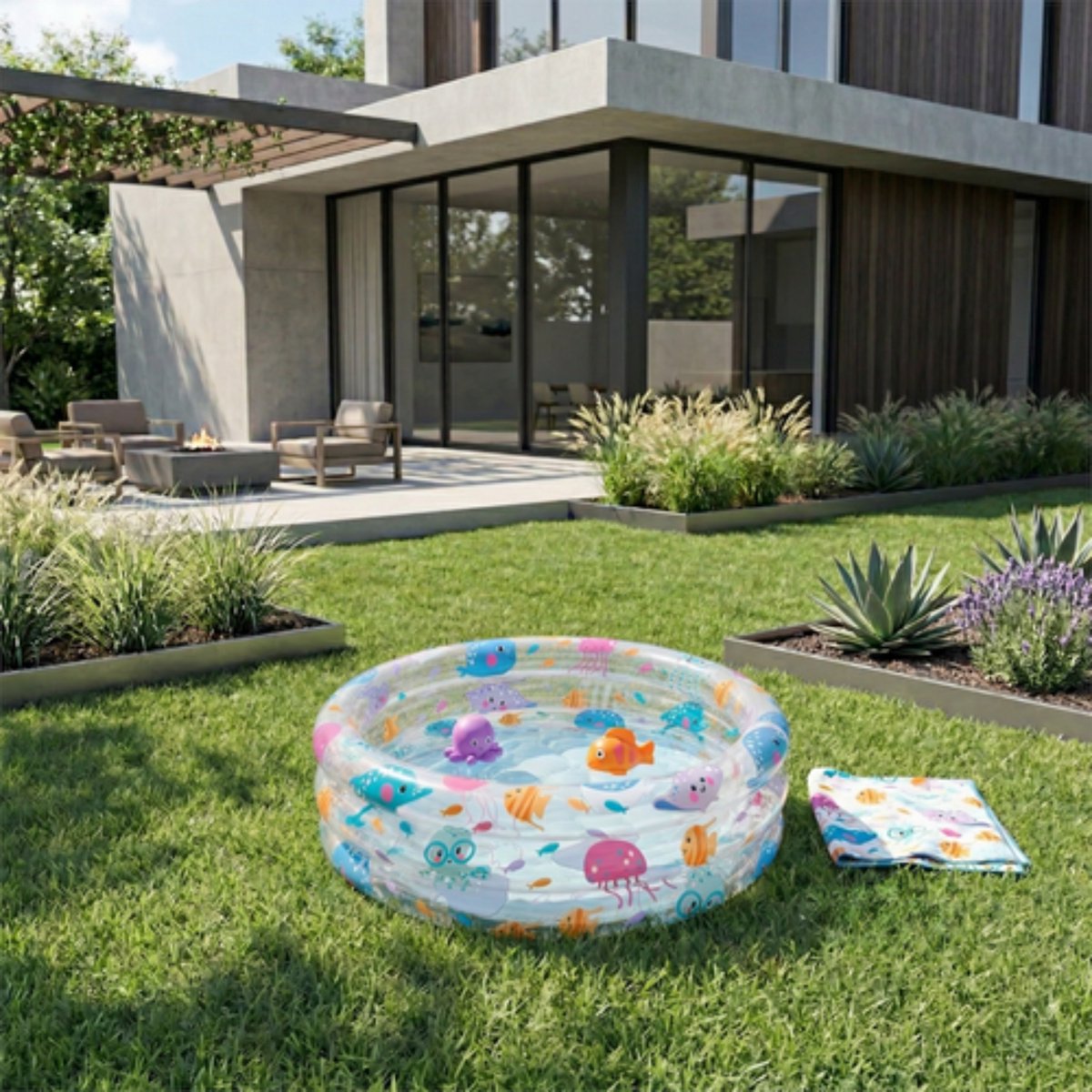 Intex Beach Buddies 3-Ring Baby Opblaaszwembad - Ø 61 x 22 cm — afbeelding 9
