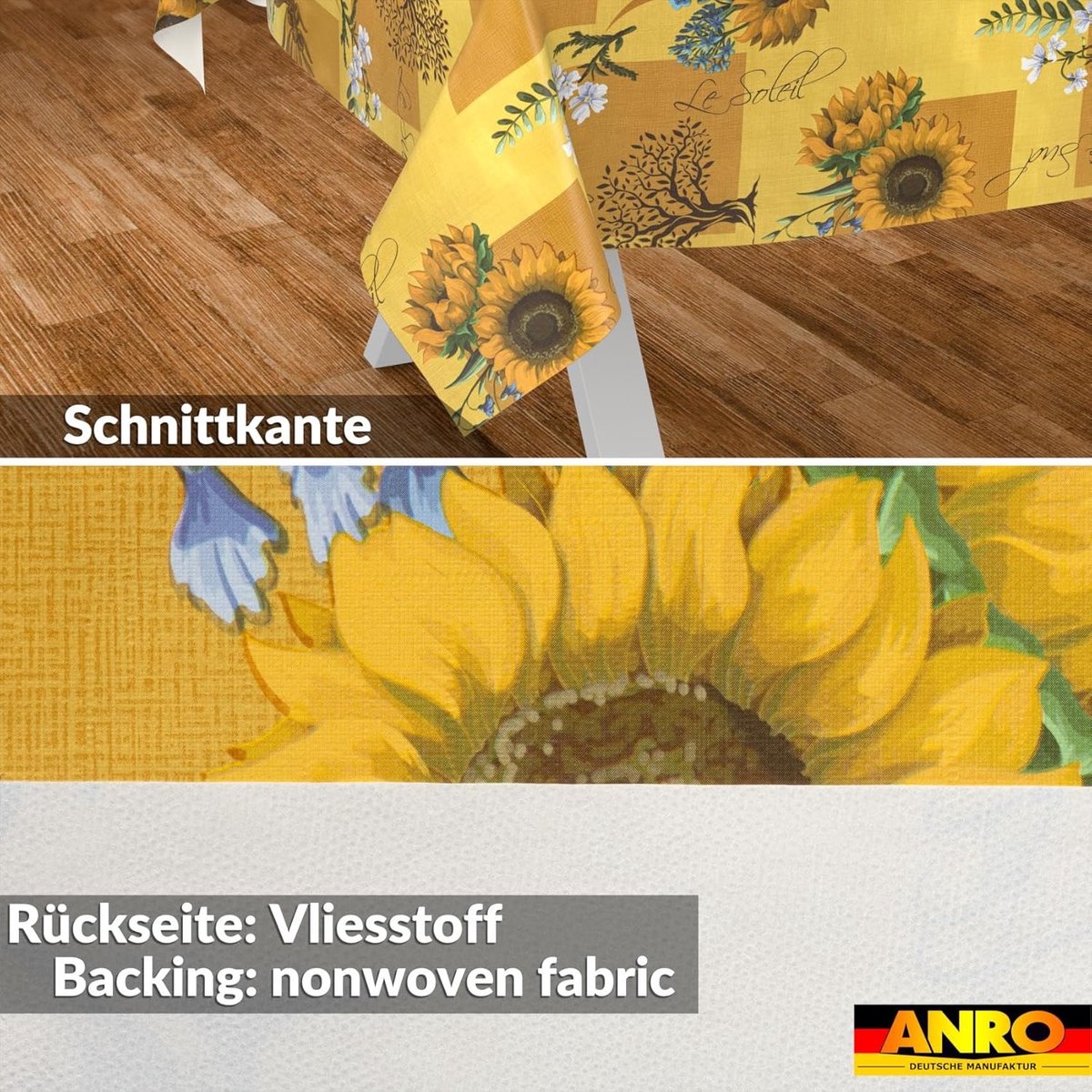 Tafelkleed - Afwasbaar Kleed - Tuin en Keuken - Lotus Effect - 140 x 140 cm - Zonnebloem