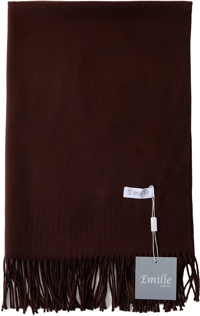 Emilie Collection - sjaal - omslagdoek - pashmina - koffiebruin - 180X60CM - 100% Gerecycled polyester