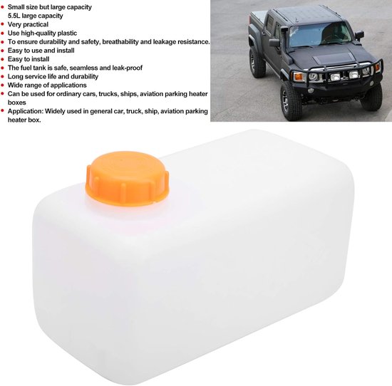 Brandstoftank - Kunststof reservoir - Verwarming Toepassen - Lekvrij Ontwerp - 55 Liter - Oranje — afbeelding 3