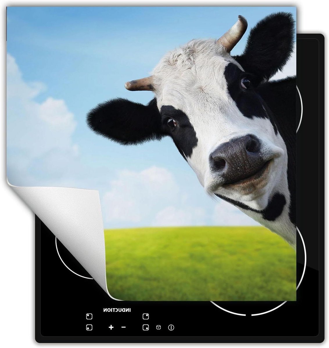 Inductie Beschermer - Kookplaat Mat - Extra Werkruimte - Antislip Vinyl - 50x52 cm - Koe
