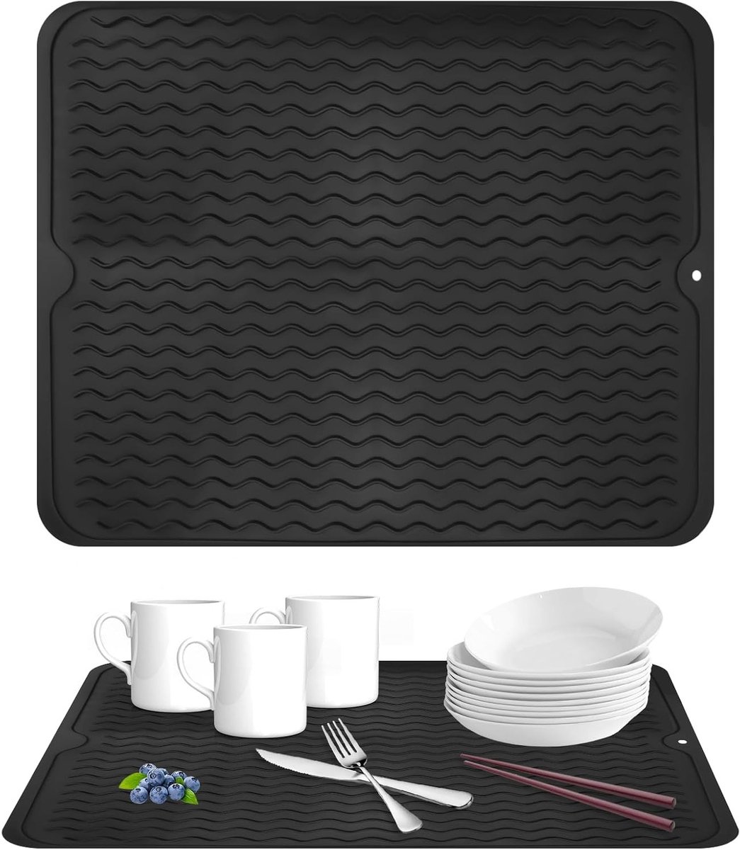 Droogmat voor Afwas met Siliconen, 50 x 40 cm - Ideaal voor Keuken, Vaat en Droogruimte