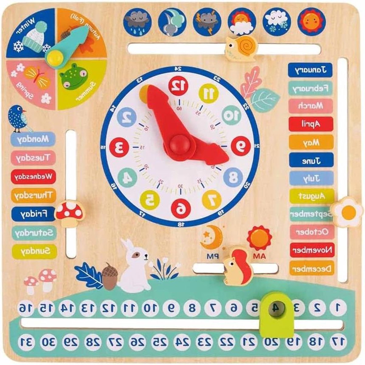 Houten Kalender - Mijn Kalender - Dagelijkse Planning - Interactief Leren - Niet gespecificeerd - Rood