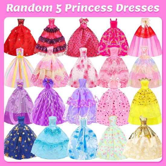 Poppenkleding Accessoires - Aankleedset - Poppen aankleden - 101 Delige Verrassing - 11.5 Inch Poppen - Meerkleurig — afbeelding 3