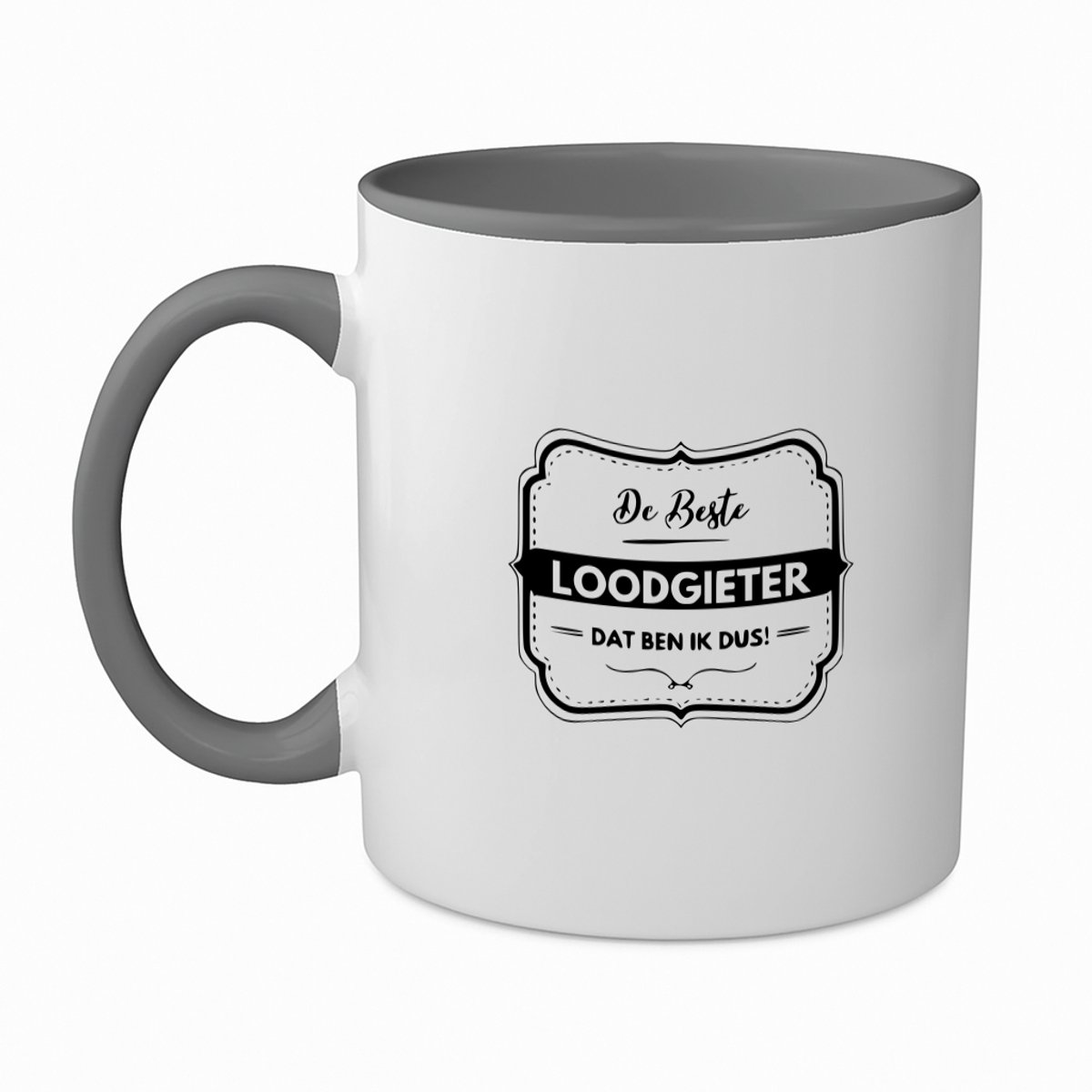 Hacebo® - De beste loodgieter dat ben ik dus koffiebeker grijs - Loodgieter - Vrienden familie - thee mok - koffie beker - Collega - Cadeau - koffiemok - 350 ML inhoud