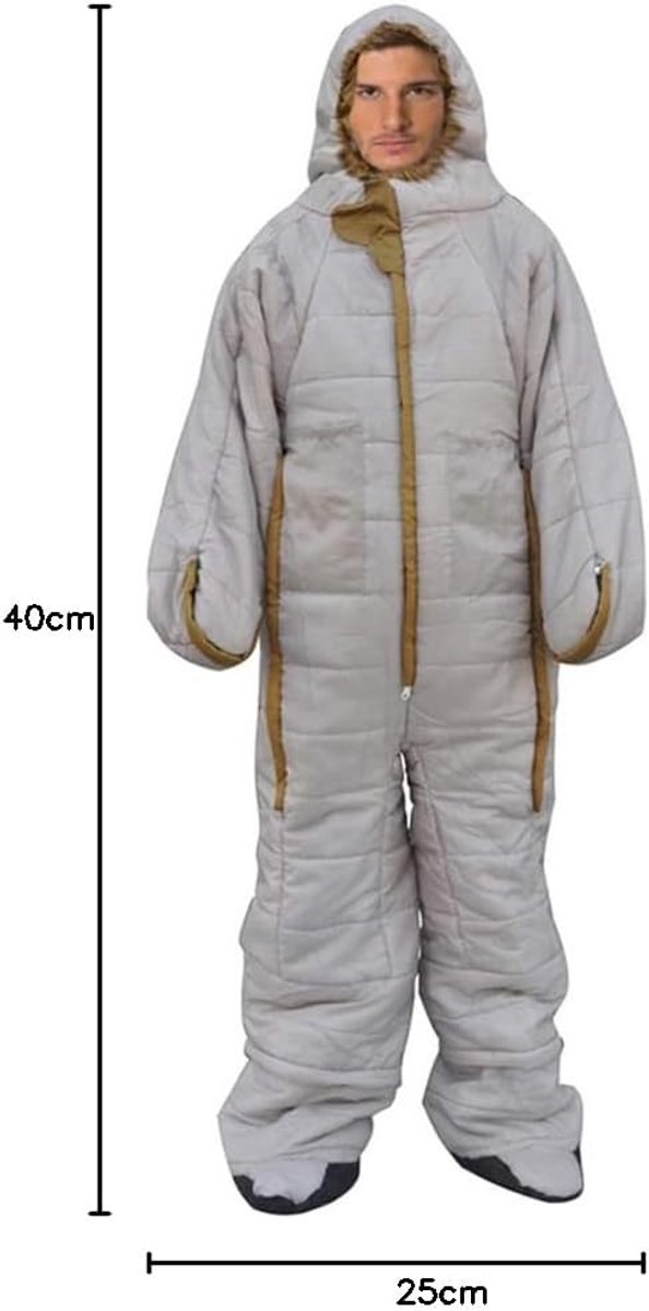 Draagbare Slaapzak - Outdoor Slaappak - Kamperen en Reizen - Met Voeten - Tot 185 cm - Neutraal — afbeelding 5