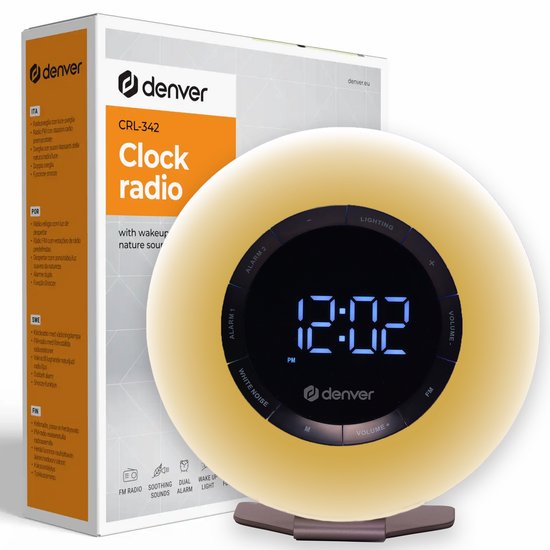 Denver Wake Up Light – FM Wekkerradio – Snooze – Lichtwekker – White Noise – CRL342