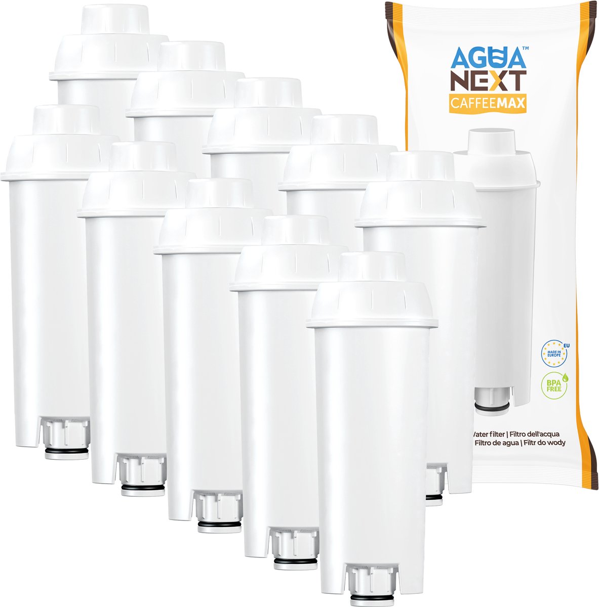 Aguanext 10x Waterfilters voor Delonghi - voor Koffiemachines - waterfilters voor Autentica, Magnifica en Dinamica - vervanging waterfilter SER3017 DLSC002