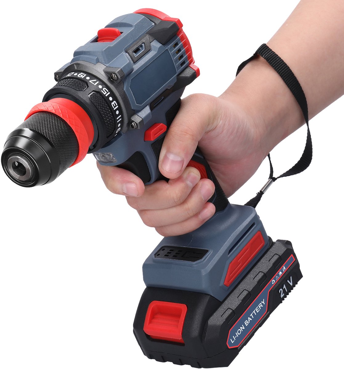 21V Accuboormachine – 21Nm Koppel – Borstelloze Motor – 2 Accu’s – Draadloos Gereedschap voor Klussen, Hout & Metaal