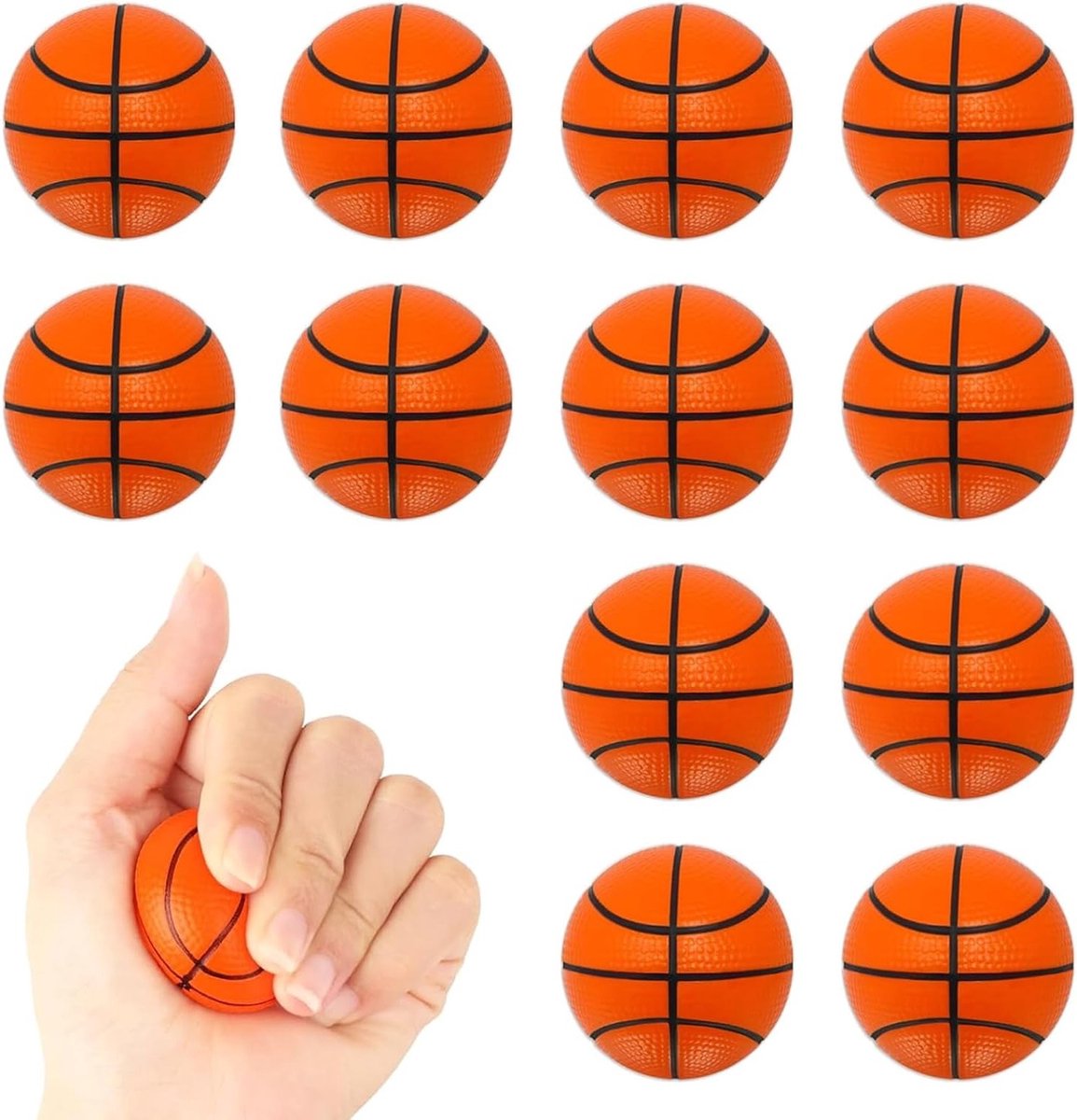 Set van 12 Mini Stressballen van 6.3 cm - Zachte Anti-Stress Ballen voor Ontspanning, Spel en Stressverlichting