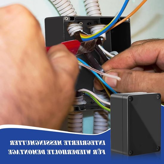Waterdichte Verdeeldoos IP65, 4 Stuks Elektronische Behuizing 65 x 58 x 35 mm, Aansluitdoos met Schroeven en Afplakstrips voor Binnen en Buiten Elektrische Installaties — afbeelding 5