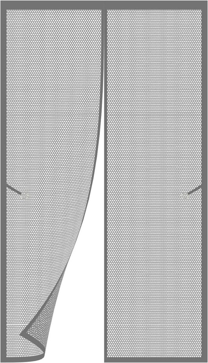 Raamhor - Insectenwering - Buiten houden insecten - Automatisch sluitend - 55 x 290cm - Grijs