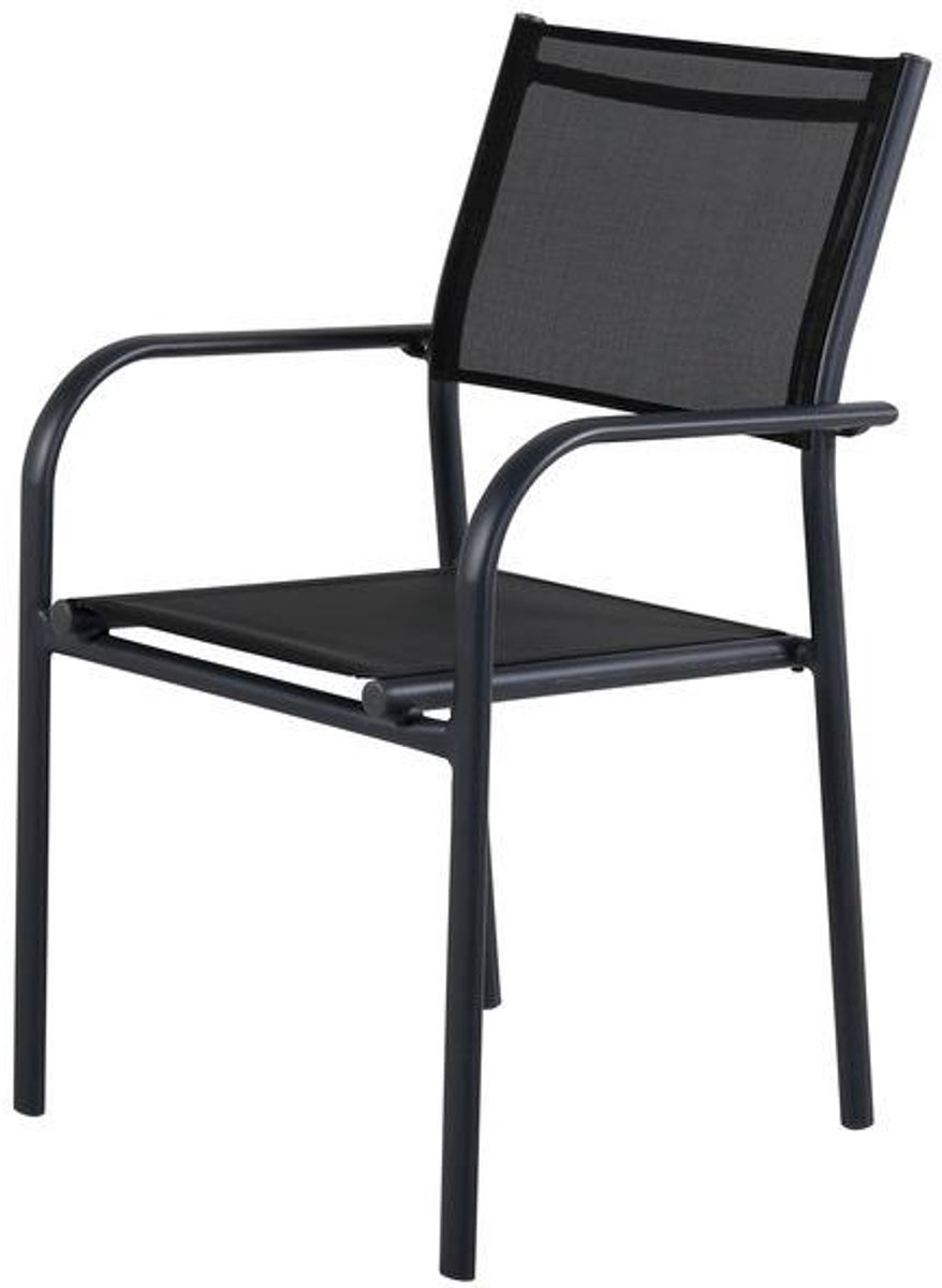 Svea - Santi stapelbare tuinstoel aluminium/textileen - zwart