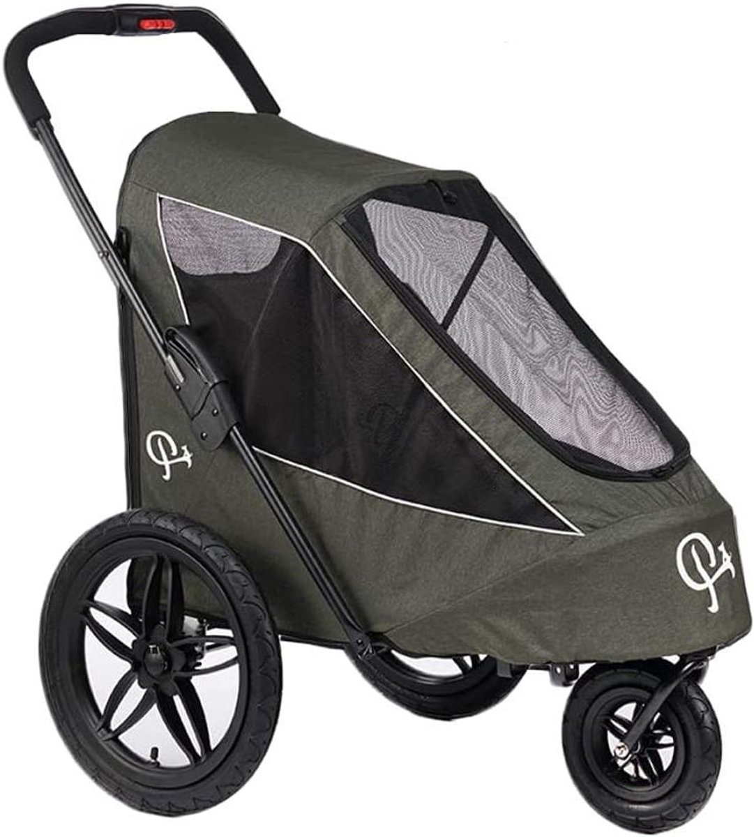 Hondenbuggy Fietskar - Reisbuggy Huisdier - Outdoor Uitstapjes - 2-in-1 Ontwerp - Tot 30kg - Groen
