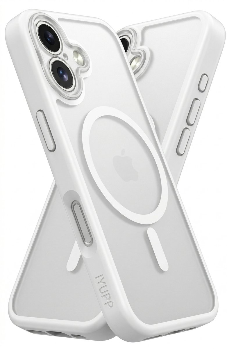 IYUPP Hoesje Geschikt voor iPhone 17 Hoesje - Geschikt voor MagSafe - Shockproof Back Cover - Wit Transparant