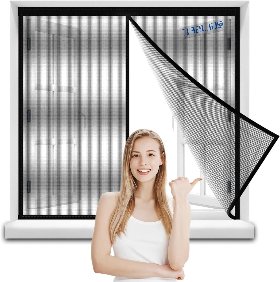 Magnetisch Horraam - Schermgaas Deur - Insecten Buiten - Automatische Sluiting - 120x155cm - Zwart
